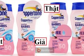 Cách phân biệt kem chống nắng Coppertone Water Babies Pure&Simple thật giả
